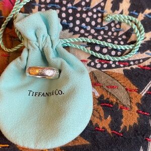 Tiffany & Co. Wide Notes Script Silver Ring - Sz 7